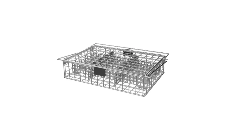 Cassette baskets fully loaded before a processing run