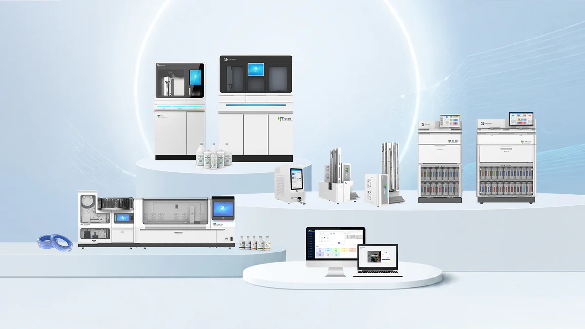 Histopathology laboratory equipment for tissue processing and slide staining