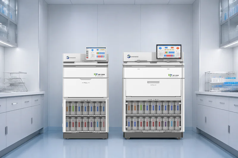Automated equipment in a pathology and histology laboratory