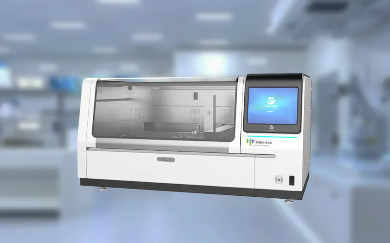 Automated slide stainer in operation
