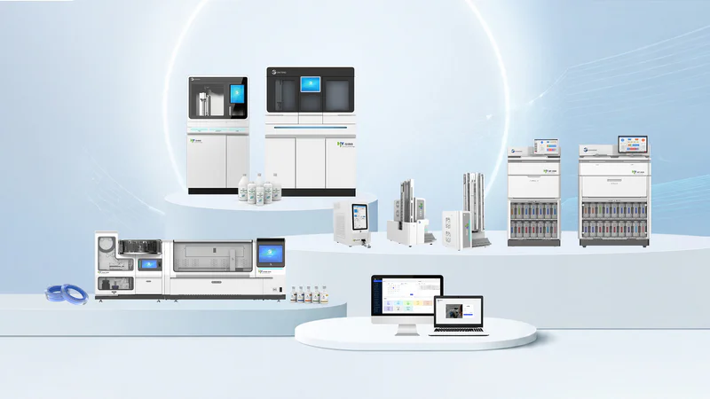 Equipment organized around pathology workflow steps