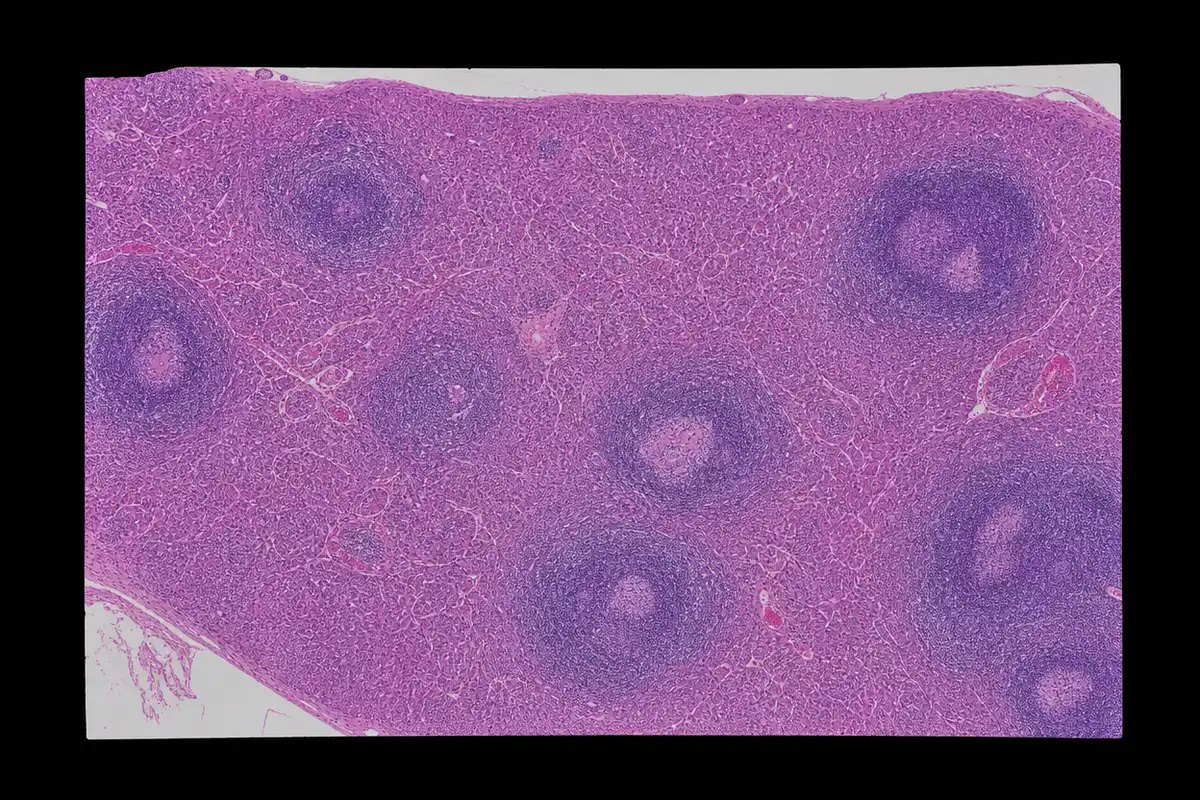 Processed intestinal mucosa tissue section